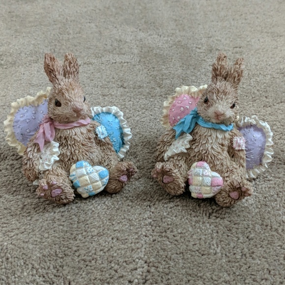 Home Interiors Bunny Figurines - SET OF TWO - Picture 1 of 5